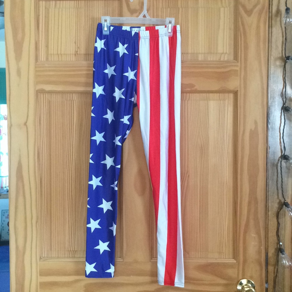 Patriotic Legging Stars and Stripes red white blue